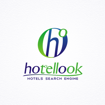 A logo of hotellook, which is an hotel search engine.